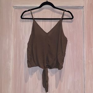 Leith Brown / Taupe Tie Tank Top